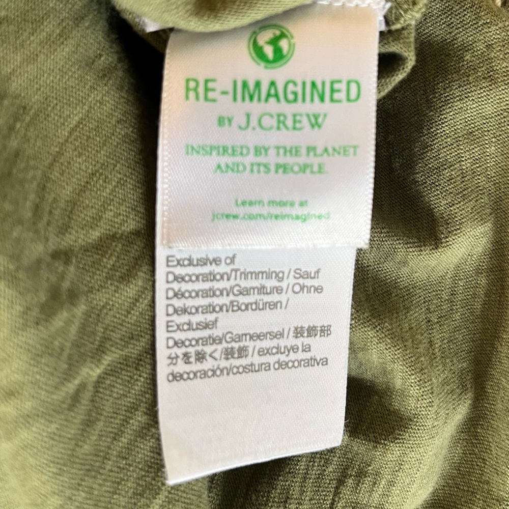 🌸2/20 J.Crew Olive Flutter sleeve Cottagecore Summer Soft Boho Minimalist Top XS - Picture 5 of 7